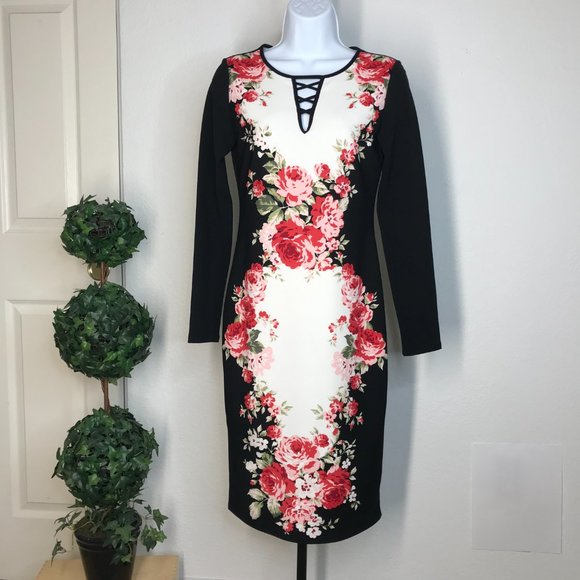 🍾BOLD elements L/S Dress | Black/White/Red | XS - Picture 9 of 9
